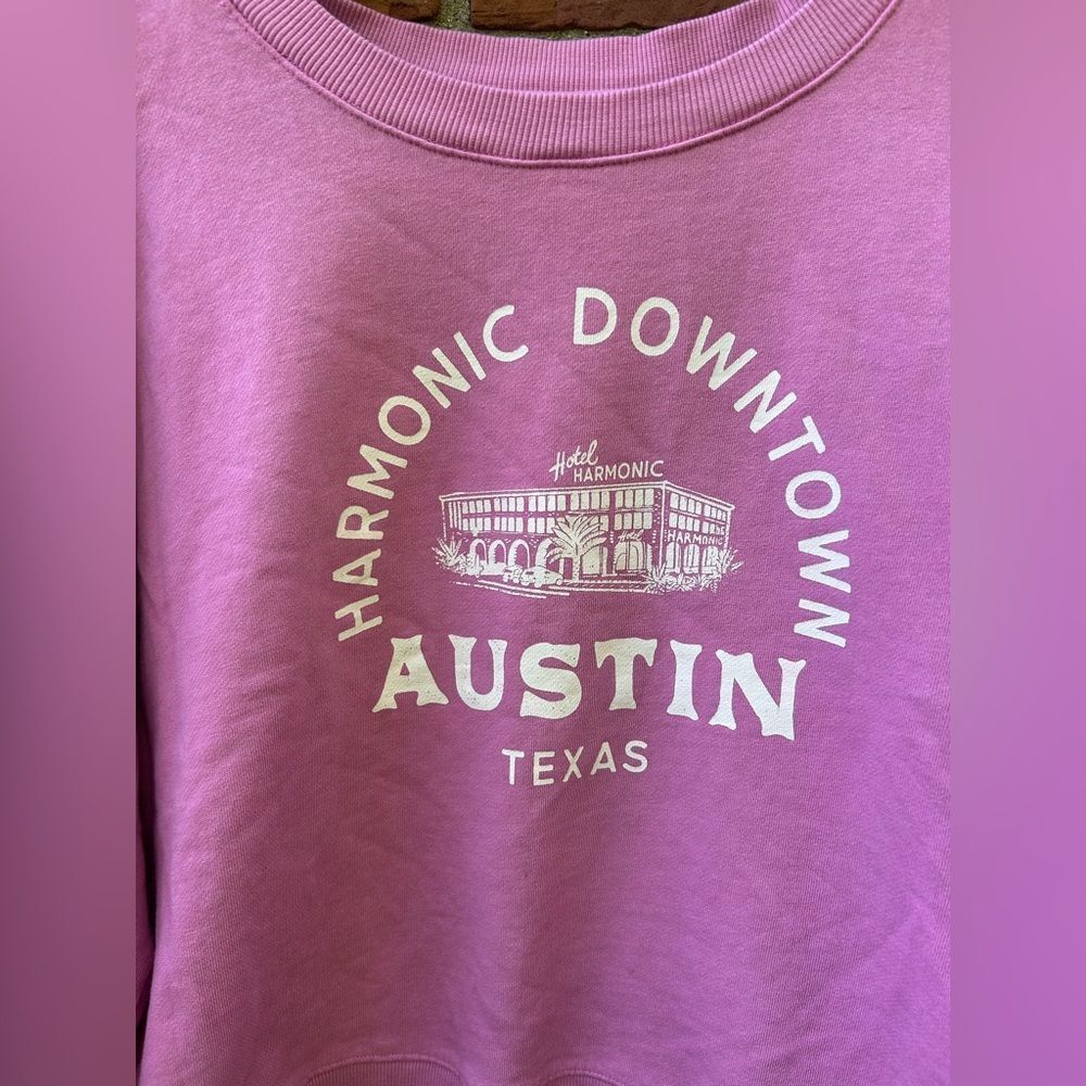 Anthropologie Pink Maeve Austin Texas Crewneck Sweatshirt - Picture 5 of 9